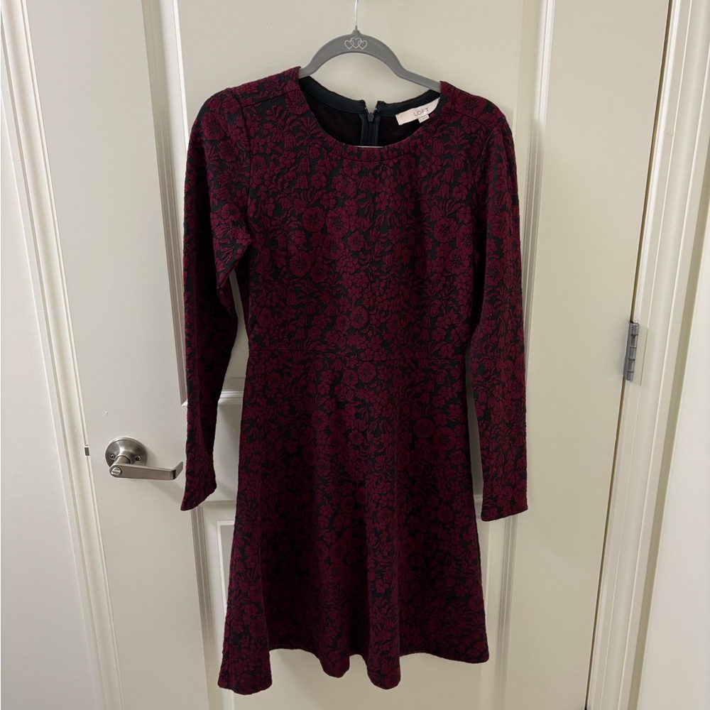 Elegant Black and Red Floral Dress